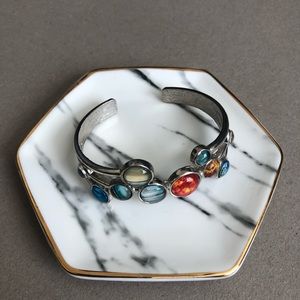 Vintage | Multicolor Crystal Silver Cuff Bracelet